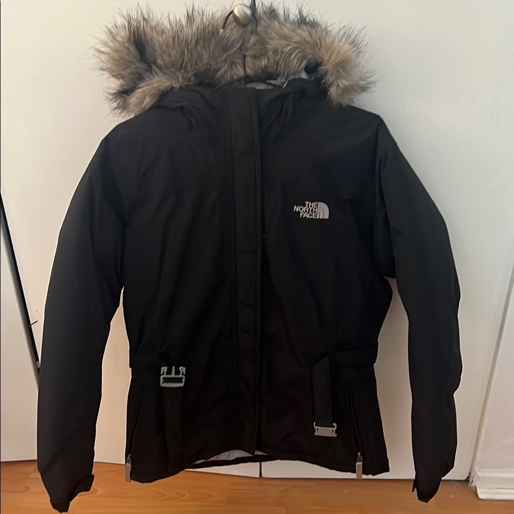 The North Face Black Kids Jacket with Fur Hood